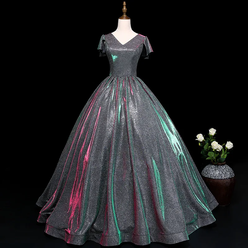 

Wedding sequin dress 2021 new floor length dream tutu skirt Luxury Saudi Arabia evening dress Princess Romantic prom dress A079