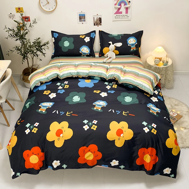 Kids Teens Black Flowers Bedding Set Soft Black Geometry Pattern Duvet Cover Set Microfiber 4Pcs Flat Sheet and Pillowcases
Kids Teens Black Flowers Bedding Set Soft Black Geometry Pattern Duvet Cover Set Microfiber 4Pcs Flat Sheet and Pillowcases
