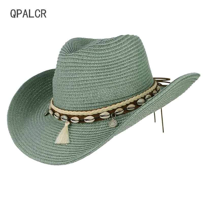 QPALCR Summer Sun Hats For Women Men Western Cowboy Hat Shell Tassels Cowgirl Lady Trendy Woven Straw Hat Panama Beach Cap
QPALCR Summer Sun Hats For Women Men Western Cowboy Hat Shell Tassels Cowgirl Lady Trendy Woven Straw Hat Panama Beach Cap