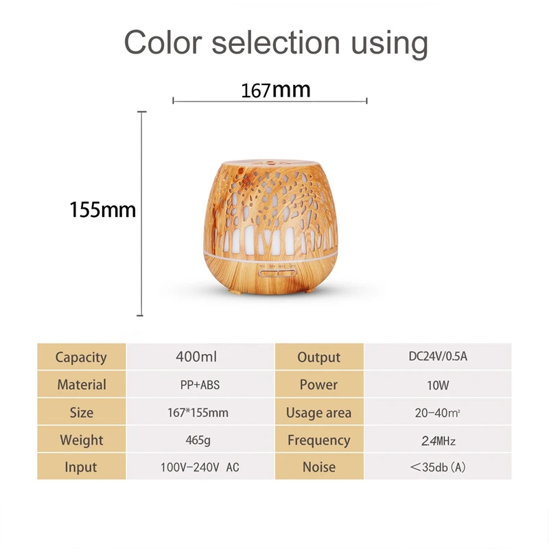 Smart Wifi Wireless Oil Diffuser Air Humidifier App Control Mist Maker with Amazon Alexa Google Home
Smart Wifi Wireless Oil Diffuser Air Humidifier App Control Mist Maker with Amazon Alexa Google Home