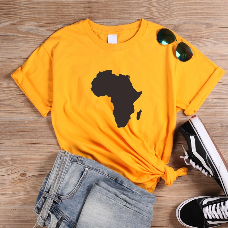 

Новое поступление, футболка Sugarbaby с графическим рисунком карты Африки, футболки с меланином, женские футболки, футболки в стиле Харадзюку, т...