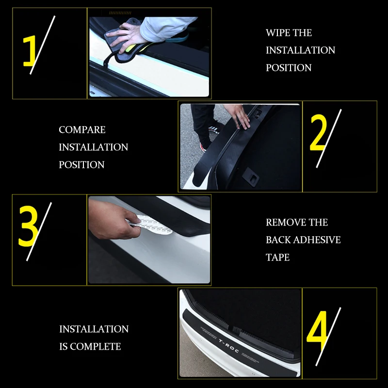 For VW Volkswagen T ROC TROC 2021 2020 2019 2018 Carbon Fiber Anti Scratch Car Trunk Rear Bumper Sticker Auto Tuning Accessories
For VW Volkswagen T ROC TROC 2021 2020 2019 2018 Carbon Fiber Anti Scratch Car Trunk Rear Bumper Sticker Auto Tuning Accessories