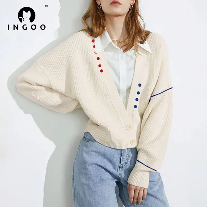 INGOO, осенние Элегантные вязаные кардиганы с v-образным вырезом и пуговицами, свитера, топы для женщин, модные, однотонные, с длинным рукавом, з...
INGOO, осенние Элегантные вязаные кардиганы с v-образным вырезом и пуговицами, свитера, топы для женщин, модные, однотонные, с длинным рукавом, з...