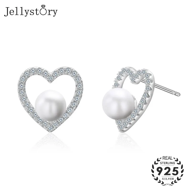 Jellystory 925 sterling silver Jewelry earrings with freshwater pearl zircon gemstone heart-shape stud earring for women wedding
Jellystory 925 sterling silver Jewelry earrings with freshwater pearl zircon gemstone heart-shape stud earring for women wedding