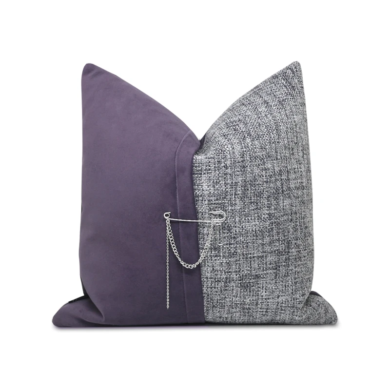 Purple Grey Patchwork Cushion Cover 45x45cm/50x50cm Decorative Pillow for Living Room Sliver Chain Throw Pillowcase Home Decor
Purple Grey Patchwork Cushion Cover 45x45cm/50x50cm Decorative Pillow for Living Room Sliver Chain Throw Pillowcase Home Decor