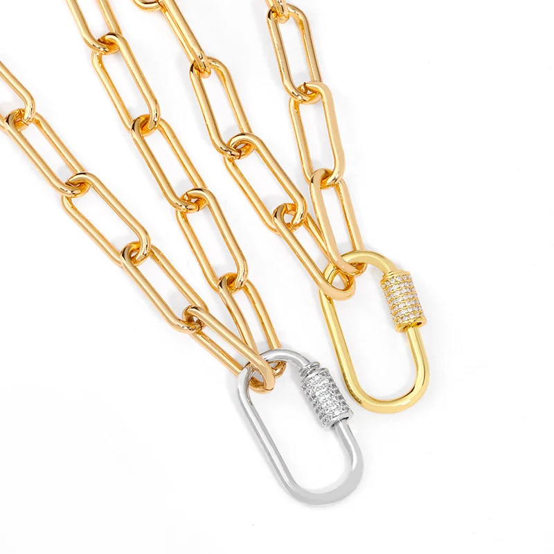 Gold Filld Oval Lasso Necklaces For Women CZ Zircon Carabiner Lock Necklaces Charm Punk Statement Fashion Jewelry nkeq95
Gold Filld Oval Lasso Necklaces For Women CZ Zircon Carabiner Lock Necklaces Charm Punk Statement Fashion Jewelry nkeq95