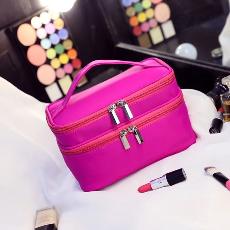 Fashion Women Travel Cosmetic Bag Large Capacity Double Layer Toiletries Bag Portable Makeup Tool Storage Pouch With Handle
Fashion Women Travel Cosmetic Bag Large Capacity Double Layer Toiletries Bag Portable Makeup Tool Storage Pouch With Handle