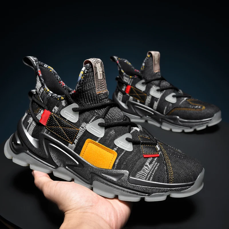 High End Men's Sneakers Breathable denim Casual Shoes Trendy Reflective Men Chunky Shoes Outdoor Sports Shoes Tennis Zapatillas
High End Men's Sneakers Breathable denim Casual Shoes Trendy Reflective Men Chunky Shoes Outdoor Sports Shoes Tennis Zapatillas