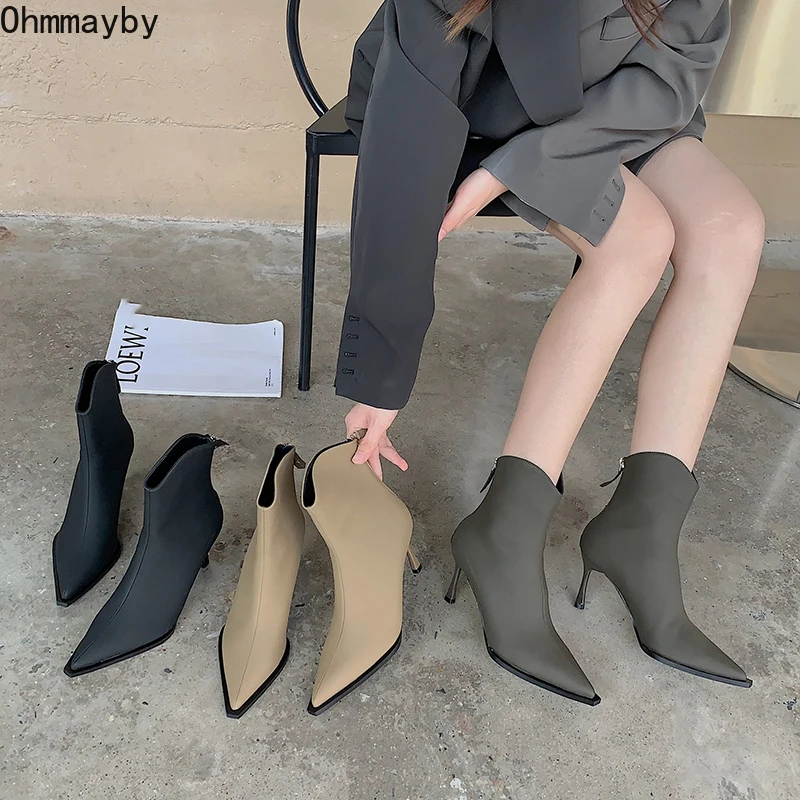 Slim Ankle Boots Warm Plush Winter Shoes Women Fashion Thin High Heel Zipper Pointed Toe Woman Short Booties 2021 botas de mujer
Slim Ankle Boots Warm Plush Winter Shoes Women Fashion Thin High Heel Zipper Pointed Toe Woman Short Booties 2021 botas de mujer