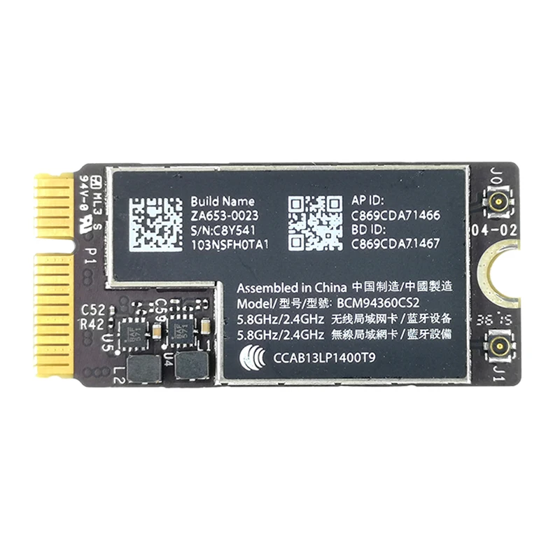 Новый BCM94360CS2 беспроводной-AC WIFI Bluetooth BT 4,0 аэропорт 802.11Ac карта для Macbook Air 11 дюймов A1465 13 дюймов A1466 2013 MD711LL
Новый BCM94360CS2 беспроводной-AC WIFI Bluetooth BT 4,0 аэропорт 802.11Ac карта для Macbook Air 11 дюймов A1465 13 дюймов A1466 2013 MD711LL
