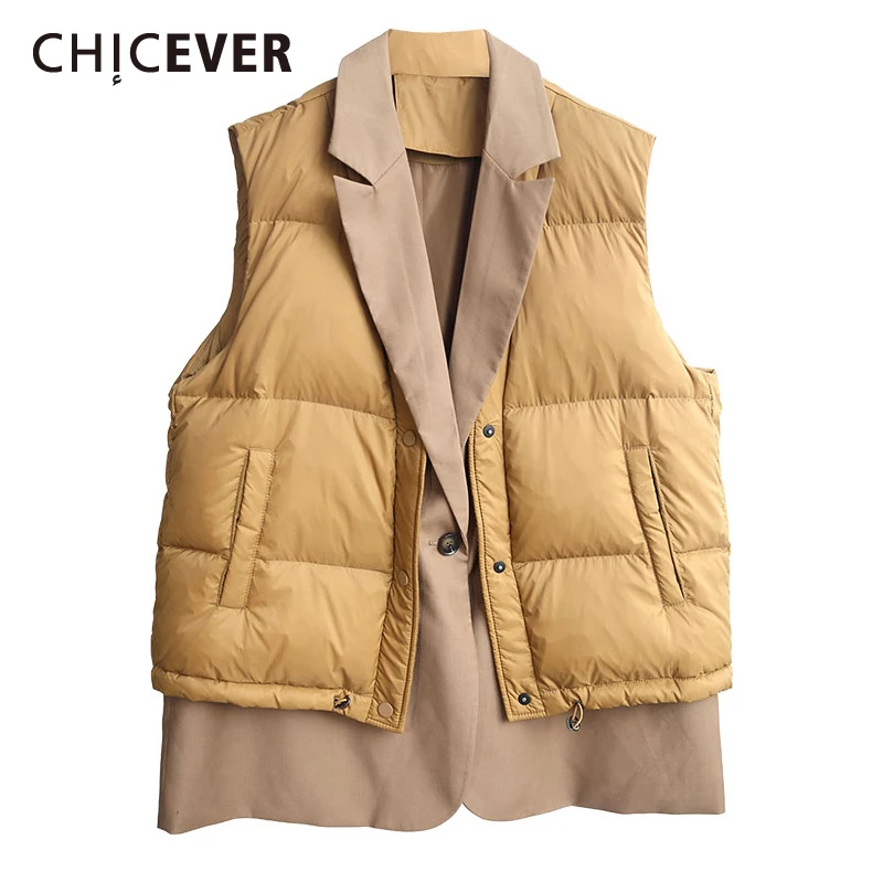 CHICEVER Black Coat Vests For Women Lapel Collar Sleeveless Single Breasted Solid Jackets Female Korean Fashion Winter 2021 New
CHICEVER Black Coat Vests For Women Lapel Collar Sleeveless Single Breasted Solid Jackets Female Korean Fashion Winter 2021 New