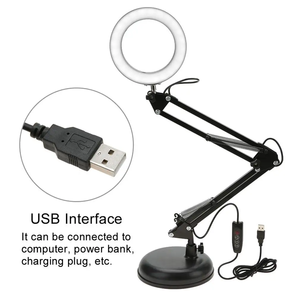 Фото USB Складная Настольная лампа для защиты глаз трехцветный светодиодный