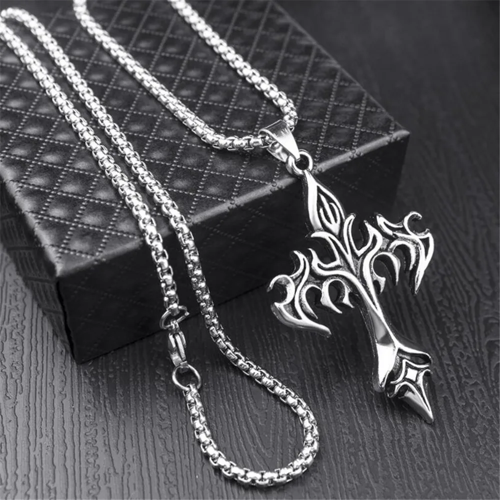 New hip hop tide brand men's necklace flame cross titanium steel simple pendant female fashion retro couple jewelry wholesale
New hip hop tide brand men's necklace flame cross titanium steel simple pendant female fashion retro couple jewelry wholesale