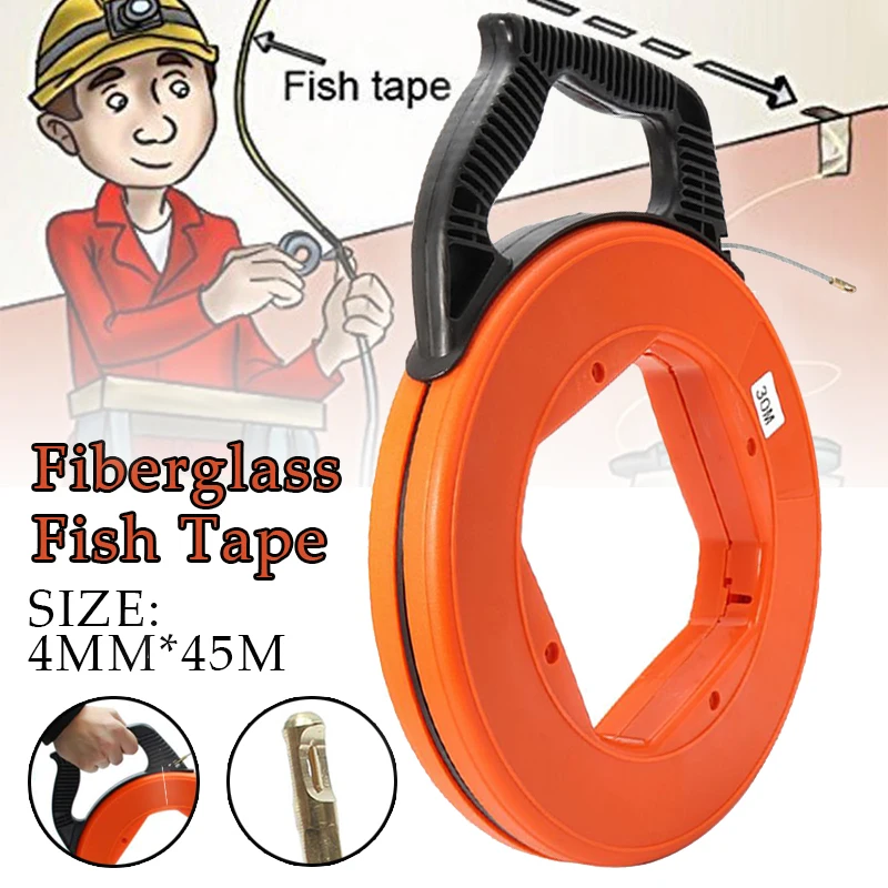 Fiberglass Cable Puller Diameter 4.0mm 30/45 Meter Flexible Glider Swivel Fish Tape Portable Reel Conduit Duct Wire Pulling Tool
Fiberglass Cable Puller Diameter 4.0mm 30/45 Meter Flexible Glider Swivel Fish Tape Portable Reel Conduit Duct Wire Pulling Tool