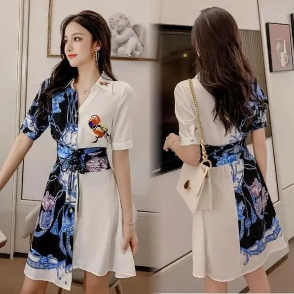 Plus Size Dress Women Summer Retro Printing Irregular Shirt Dresses Women Lapel Short Sleeve Brid Embroidery Patchwork Vestido
Plus Size Dress Women Summer Retro Printing Irregular Shirt Dresses Women Lapel Short Sleeve Brid Embroidery Patchwork Vestido