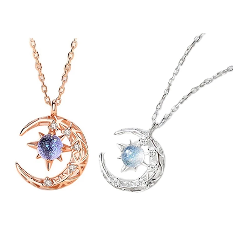 Creative Rhinestone Necklaces Moon and Star Shape Decoration for Female Attractive Girls Pendant Popularity Improvement
Creative Rhinestone Necklaces Moon and Star Shape Decoration for Female Attractive Girls Pendant Popularity Improvement