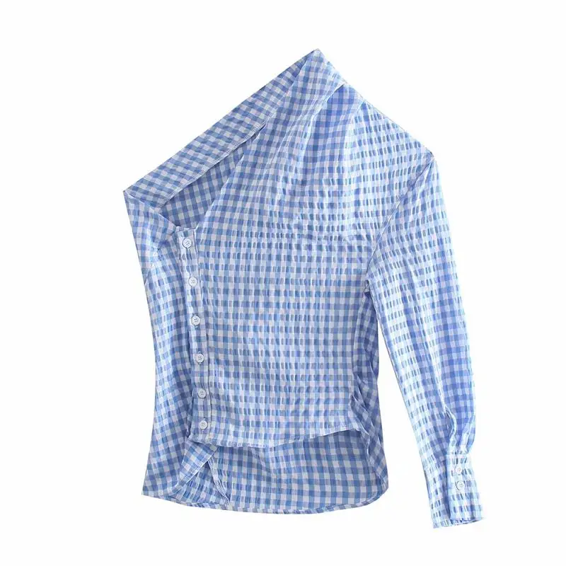 ZA Summer Women Symmetry Blouse Long Sleeve Plaid Printed Female Loose Thin Top Single Breasted Blouse
ZA Summer Women Symmetry Blouse Long Sleeve Plaid Printed Female Loose Thin Top Single Breasted Blouse