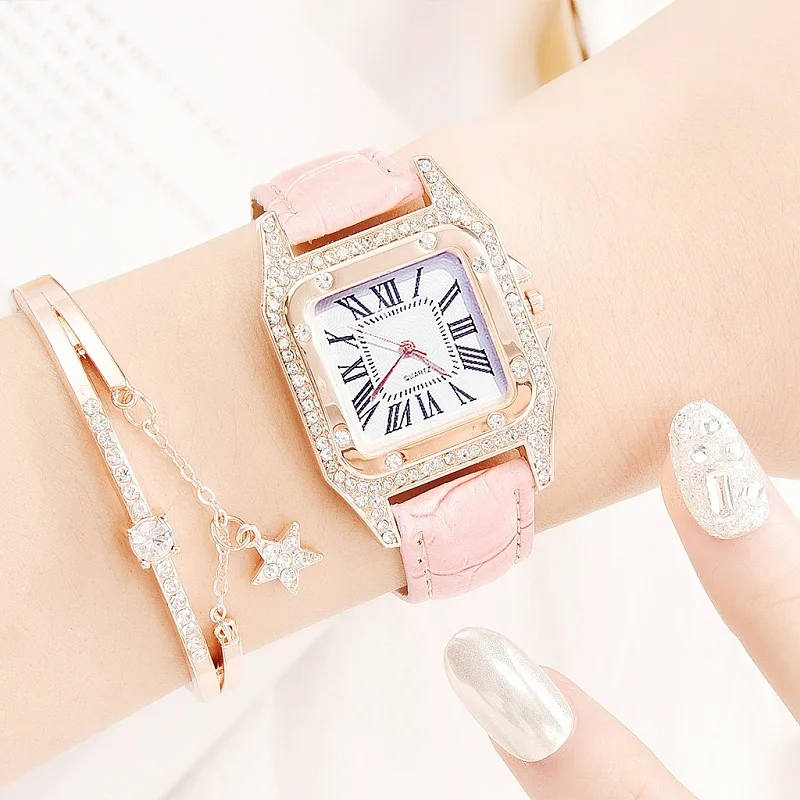 Fashion Women Watch Leather Bracelet Ladies Watch Quartz Wristwatches Woman Clock Female Hodinky Pink Diamond relogio feminino
Fashion Women Watch Leather Bracelet Ladies Watch Quartz Wristwatches Woman Clock Female Hodinky Pink Diamond relogio feminino
