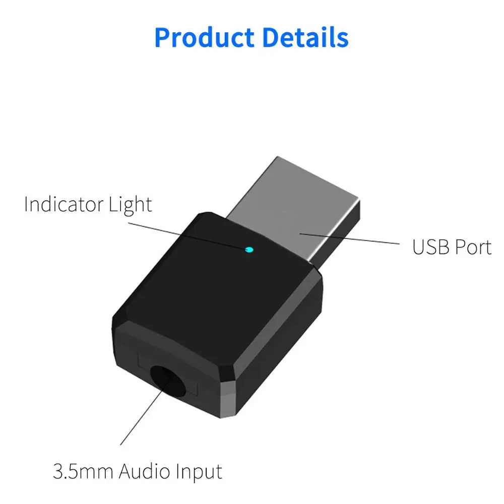 USB Bluetooth 5 0 передатчик приемник 2 в 1 портативный 3 мм AUX беспроводной адаптер для