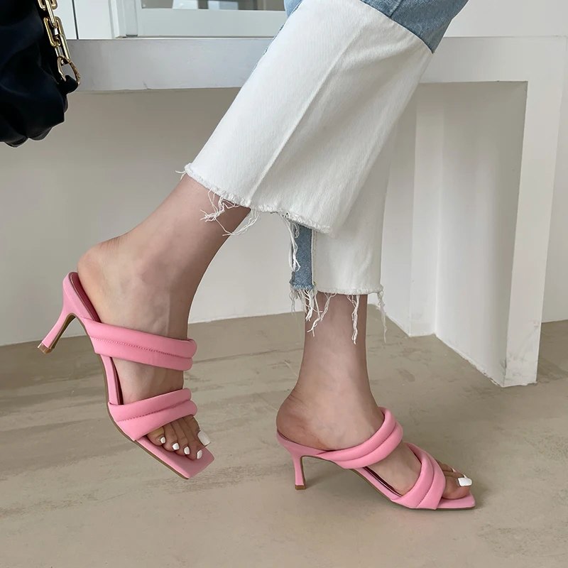 Fashion Women Slippers Open Toe Shallow Slip On Summer Elegant Party Pumps Thin High Heels Black Beige Pink Yellow Dress Shoes
Fashion Women Slippers Open Toe Shallow Slip On Summer Elegant Party Pumps Thin High Heels Black Beige Pink Yellow Dress Shoes