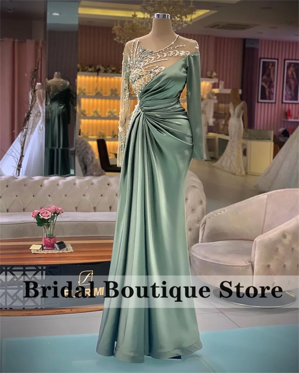 Dubai Mint Green Long Sleeve Muslim Evening Desses for Wedding Guest Party Lace Beaded Arabic Mermaid Prom Graduation Dress
Dubai Mint Green Long Sleeve Muslim Evening Desses for Wedding Guest Party Lace Beaded Arabic Mermaid Prom Graduation Dress