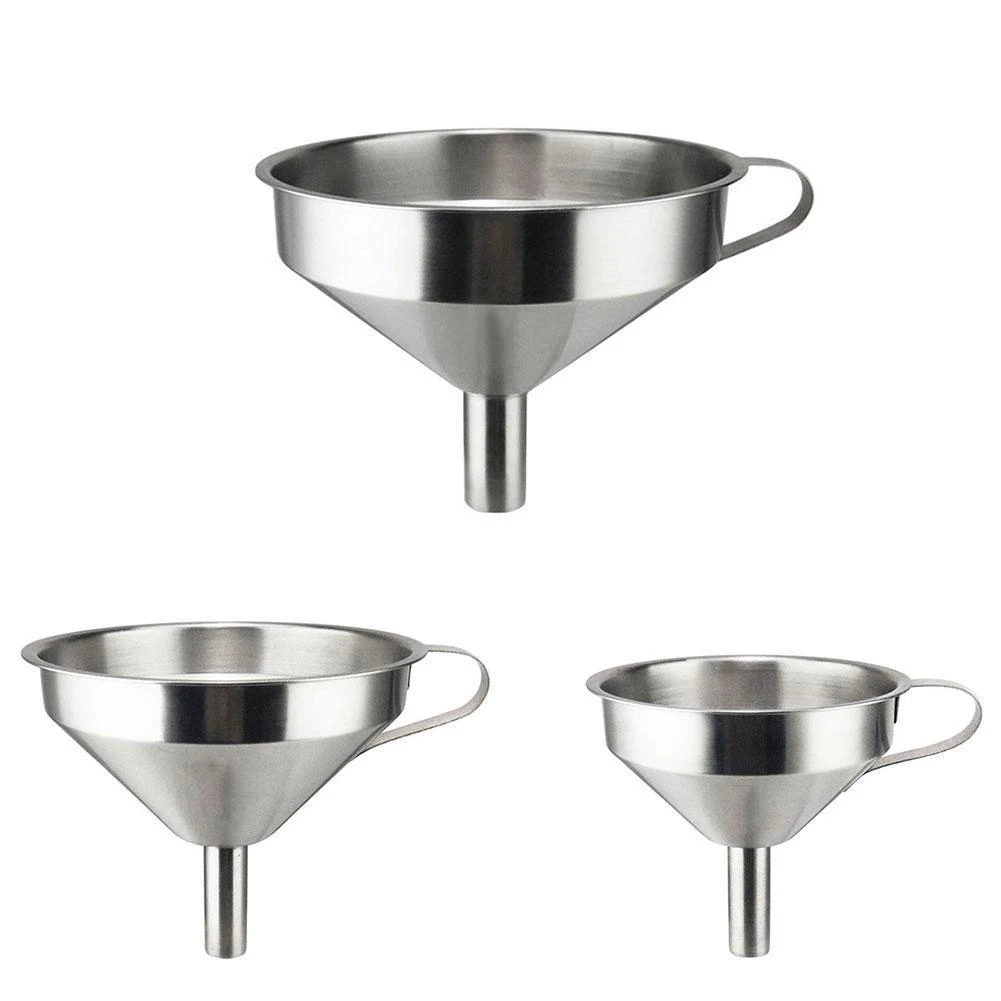 11cm/13cm/15cm Kitchen Funnel Stainless Steel Funnel Large Cooking Oil Funnel For Canning Specialists Kitchen Tool Accessories
11cm/13cm/15cm Kitchen Funnel Stainless Steel Funnel Large Cooking Oil Funnel For Canning Specialists Kitchen Tool Accessories