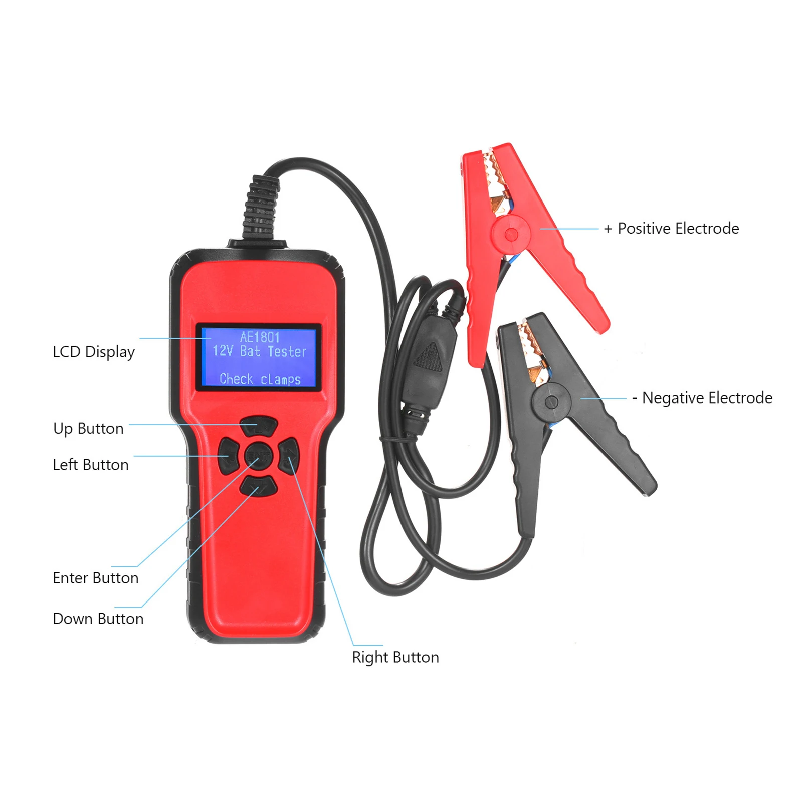 LCD screen Automotive Car Battery Tester Battery Analyzer 100-1700 CCA Diagnostic Tool Electronic Auto Relay Tester Heavy Duty
LCD screen Automotive Car Battery Tester Battery Analyzer 100-1700 CCA Diagnostic Tool Electronic Auto Relay Tester Heavy Duty