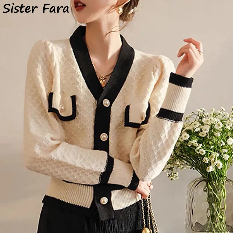 Sister Fara Autumn Winter 2021 Knit Sweaters Women V-neck Single-breasted Cardigans Sweaters Ladies Double Pocket Casual Sweater
Sister Fara Autumn Winter 2021 Knit Sweaters Women V-neck Single-breasted Cardigans Sweaters Ladies Double Pocket Casual Sweater