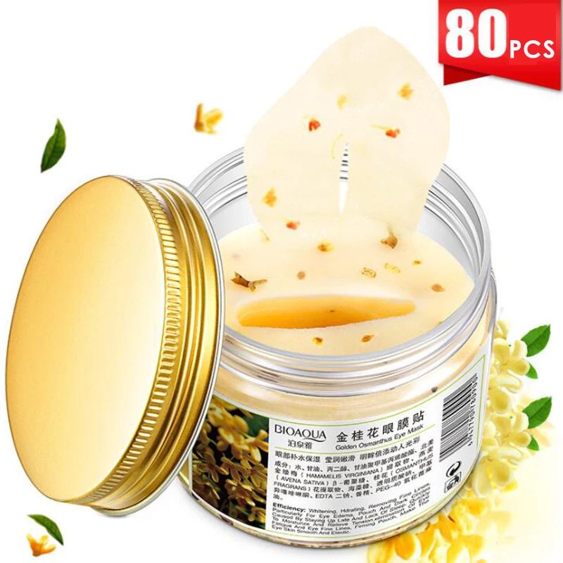 80 pcs/ bottle BIOAQUA Gold Osmanthus eye mask women Collagen gel whey protein face care sleep patches health mascaras de dormir
80 pcs/ bottle BIOAQUA Gold Osmanthus eye mask women Collagen gel whey protein face care sleep patches health mascaras de dormir