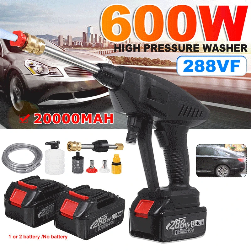 

600 Вт 288VF водяной насос высокого давления для мойки автомобиля, пистолет-распылитель, беспроводная мойка автомобиля, электрические стиральн...