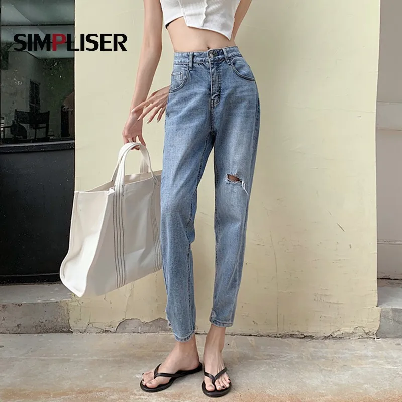 Vintage Ripped Jeans Pants Women Loose Boyfriend Style Broken Hole Denim Jeans Trousers High Waisted Distressed Jeans 2021 New
Vintage Ripped Jeans Pants Women Loose Boyfriend Style Broken Hole Denim Jeans Trousers High Waisted Distressed Jeans 2021 New