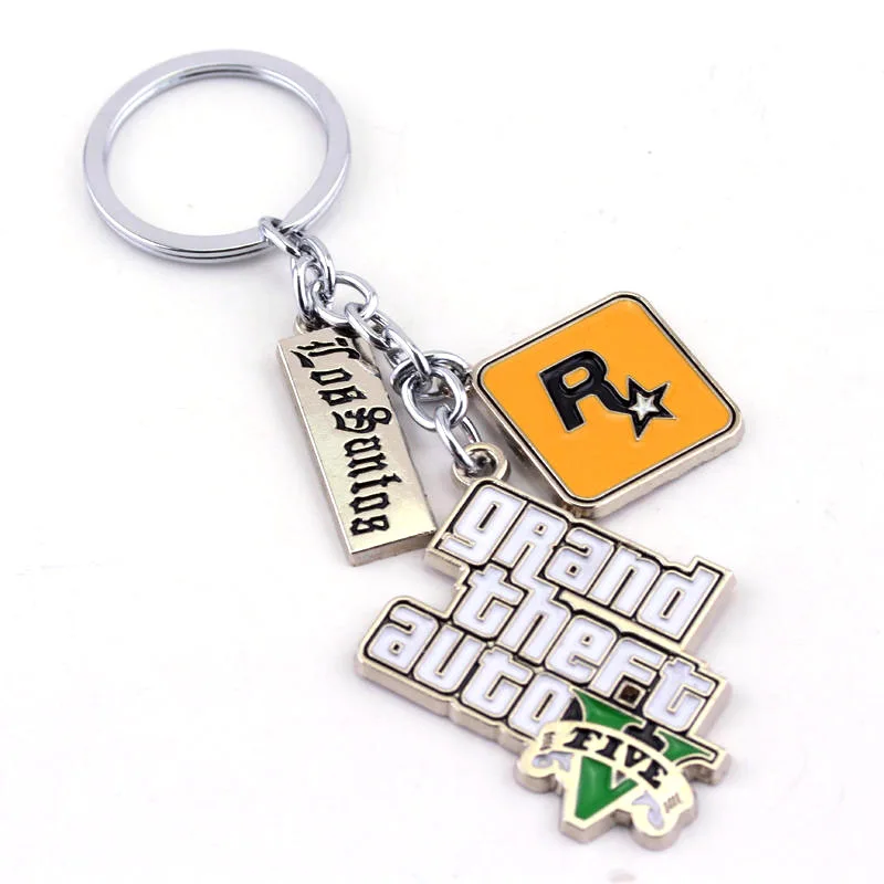 PS4 GTA 5 брелок с рисунком из игры! Брелок для ключей Grand Theft Auto фанатов Xbox PC Rockstar