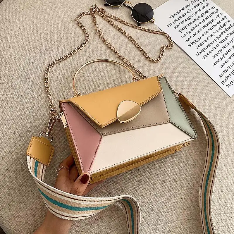 Contrast Color PU Leather Crossbody Bags For Women 2020 Chain Handbags with Metal Handle Shoulder Messenger Bag Small Totes
Contrast Color PU Leather Crossbody Bags For Women 2020 Chain Handbags with Metal Handle Shoulder Messenger Bag Small Totes