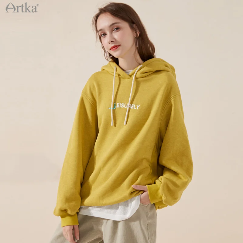 ARTKA 2022 Spring New Fashion Casual Letter Embroidery Pullover Hoodies Loose Long Sleeve Hooded Sweatshirt Women VA10296D
ARTKA 2022 Spring New Fashion Casual Letter Embroidery Pullover Hoodies Loose Long Sleeve Hooded Sweatshirt Women VA10296D