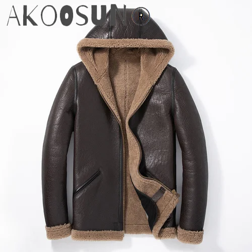 AKOOSUN Winter Jacket Men Clothing Genuine Sheep Shearling Fur Coat Hooded Parka Real Sheepskin Leather Jackets Jaqueta LXR784
AKOOSUN Winter Jacket Men Clothing Genuine Sheep Shearling Fur Coat Hooded Parka Real Sheepskin Leather Jackets Jaqueta LXR784