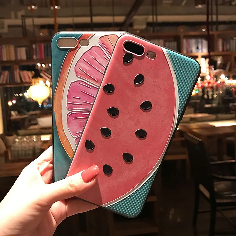 Чехол для телефона с тиснением в виде фруктов iPhone 11 12ProMax XS MAX XR чехол принтом