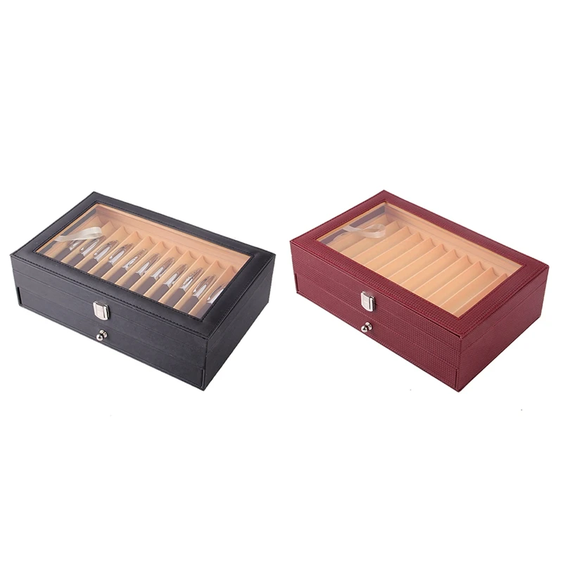 2X 24 Pen Fountain Wood Display Case Holder Wooden Pen Box Storage Collector Organizer Box Black & Wine Red
2X 24 Pen Fountain Wood Display Case Holder Wooden Pen Box Storage Collector Organizer Box Black & Wine Red