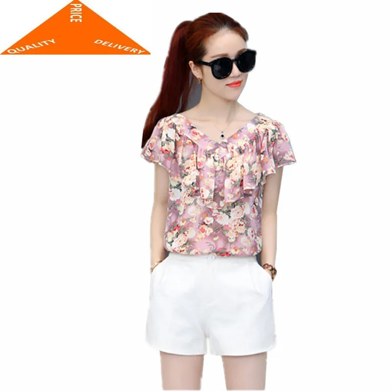 Fashion Summer Women's Flower Print Chiffon Blouse 2020 Short Sleeve Blouses Shirts Woman Priting Sweet Clothing LWL494
Fashion Summer Women's Flower Print Chiffon Blouse 2020 Short Sleeve Blouses Shirts Woman Priting Sweet Clothing LWL494