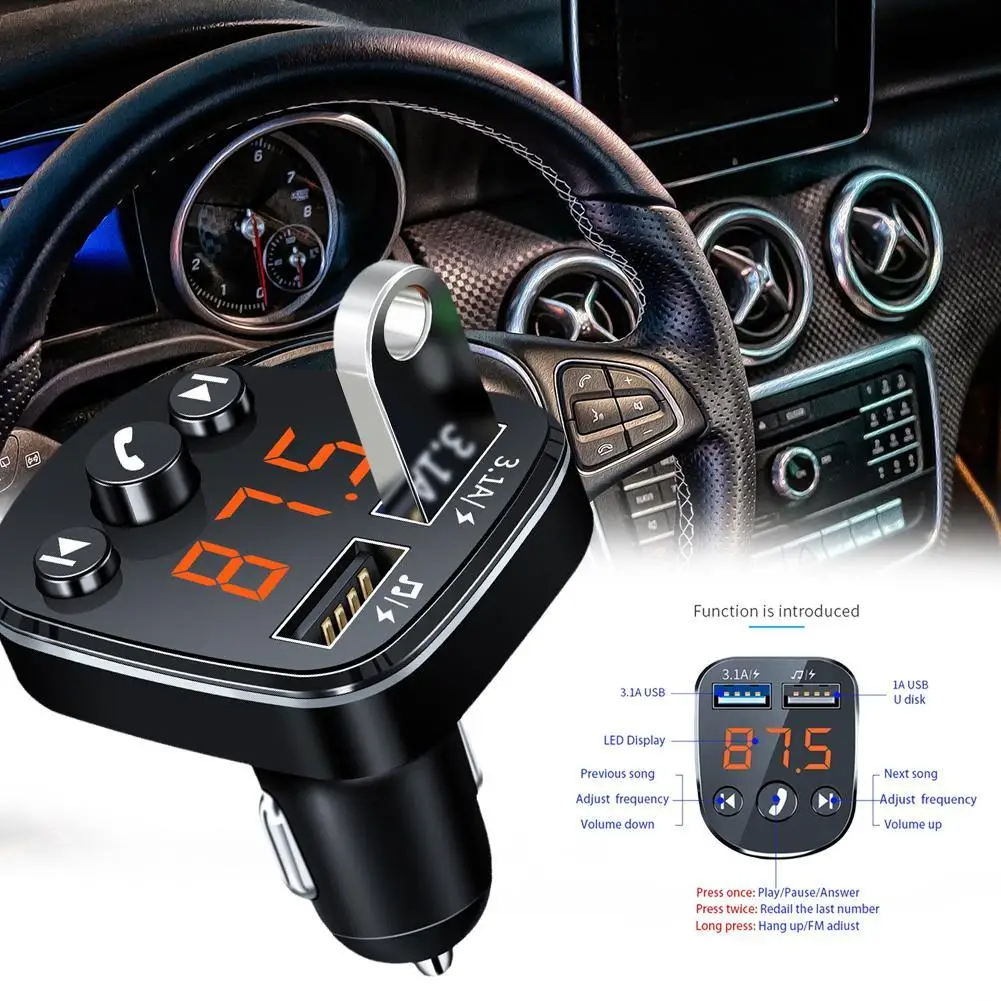 Car Bluetooth 5.0 FM Transmitter Wireless Handsfree Audio Receiver Auto MP3 Player 3.1A Dual USB Fast Charger Car Accessories
Car Bluetooth 5.0 FM Transmitter Wireless Handsfree Audio Receiver Auto MP3 Player 3.1A Dual USB Fast Charger Car Accessories