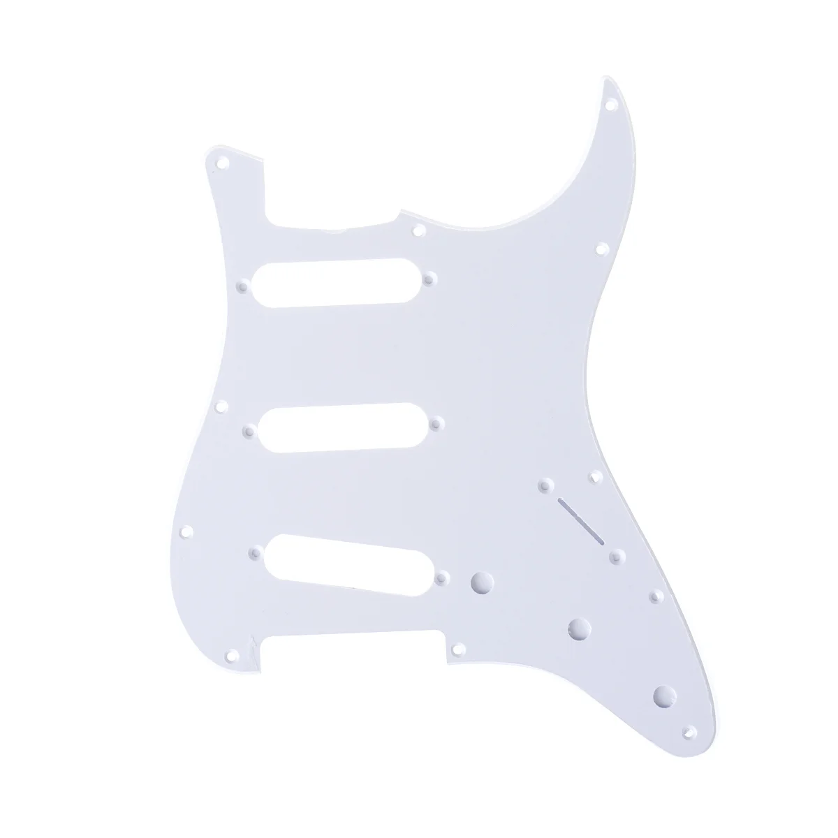 

Musiclily Pro 11-Hole 60s 64 Vintage Style Strat SSS Pickguard for American Stratocaster Guitar, 1Ply White