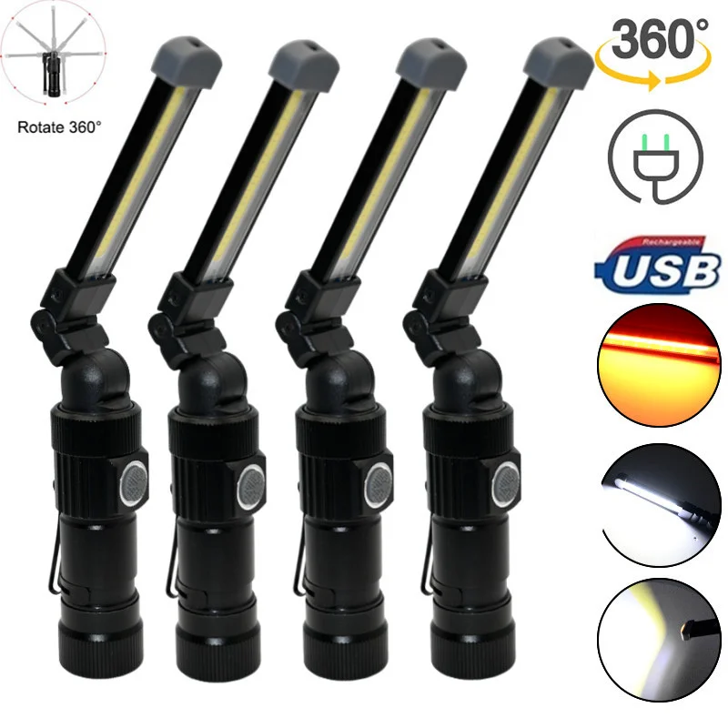 Portable COB LED Working Lamp USB Rechargeable Work Light Magnetic Lanterna Hanging Lamp with Built-in Battery for Car Repair
Portable COB LED Working Lamp USB Rechargeable Work Light Magnetic Lanterna Hanging Lamp with Built-in Battery for Car Repair