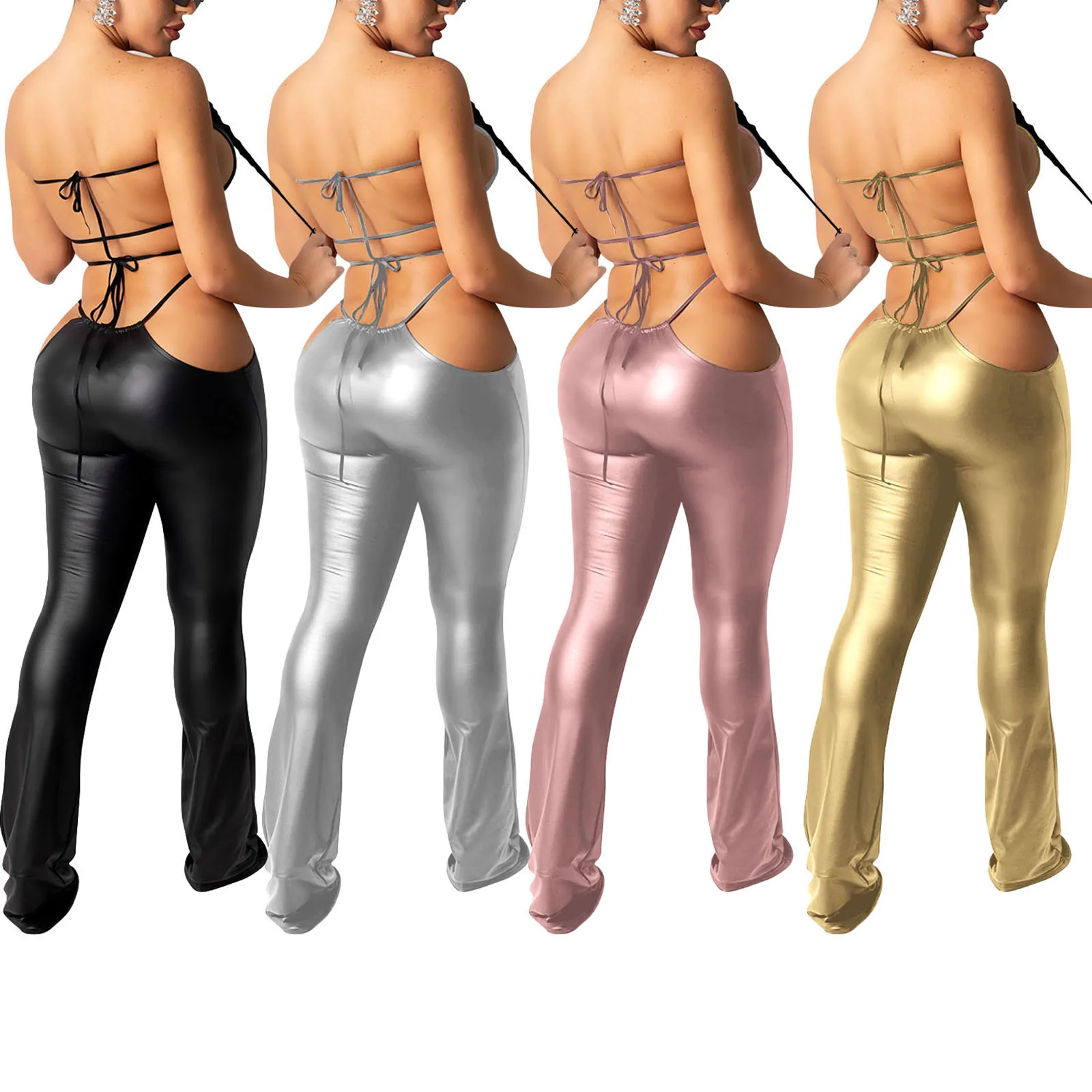 Women's Cross Strap Halter Chest Wrap Suit, Casual Tight Solid Color Two-pieces Set, Sleeveless Top Long Pants Outfit
Women's Cross Strap Halter Chest Wrap Suit, Casual Tight Solid Color Two-pieces Set, Sleeveless Top Long Pants Outfit