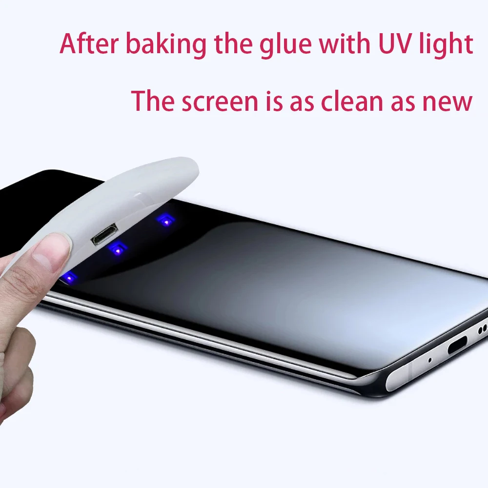 UV Защитная пленка для экрана из закаленного стекла Samsung Galaxy S10 S21 Plus Ultra S8 S9 S20