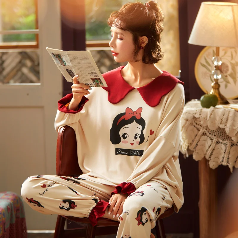 Fashion Style Casual Style Woman Clothes Pajamas Set Cartoon Printing New Turn Down Collar Long Sleeve Long Pants Sleepwear
Fashion Style Casual Style Woman Clothes Pajamas Set Cartoon Printing New Turn Down Collar Long Sleeve Long Pants Sleepwear