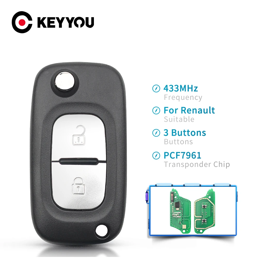 KEYYOU With PCF7961 Chip 433MHz 2/3 Buttons Car Remote Key Suit Flip Key For Renault Scenic III Megane III Fluence 2009 - 2015
KEYYOU With PCF7961 Chip 433MHz 2/3 Buttons Car Remote Key Suit Flip Key For Renault Scenic III Megane III Fluence 2009 - 2015