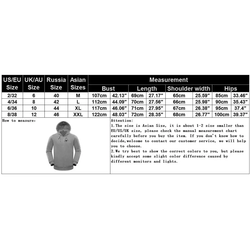 2019 New Intelligent Thermostatic Heated Hoodie Temperature Controllable Fleece Hooded Sweatshirt Unisex Winter Sweater Jacket 
2019 New Intelligent Thermostatic Heated Hoodie Temperature Controllable Fleece Hooded Sweatshirt Unisex Winter Sweater Jacket