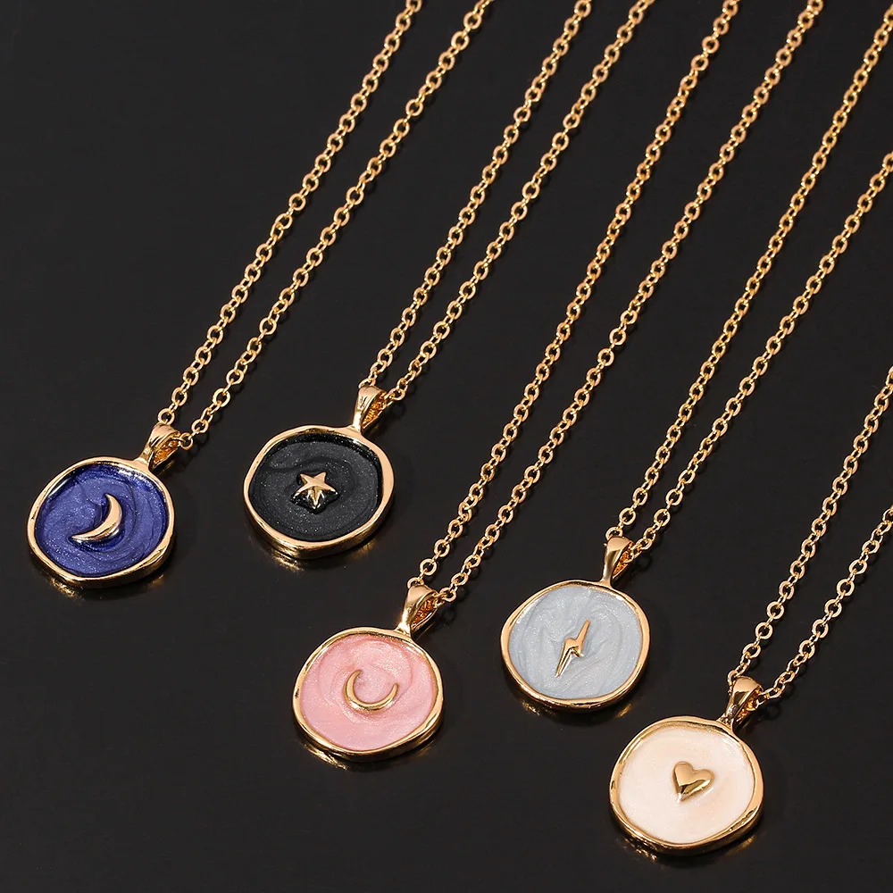Alloy Drop Oil Geometric Love Moon Lightning Stars Multi-element Pendant Necklace for Women Female Clavicle Choker Necklace
Alloy Drop Oil Geometric Love Moon Lightning Stars Multi-element Pendant Necklace for Women Female Clavicle Choker Necklace