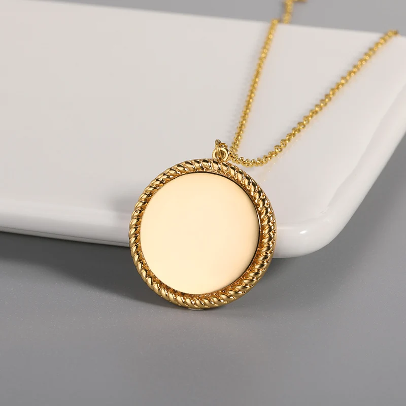 Stainless Steel Necklace Coins Round Circle Pendant For Women Elegant Clavicle Rose Gold Necklace Disc Circular Wedding Jewelry
Stainless Steel Necklace Coins Round Circle Pendant For Women Elegant Clavicle Rose Gold Necklace Disc Circular Wedding Jewelry