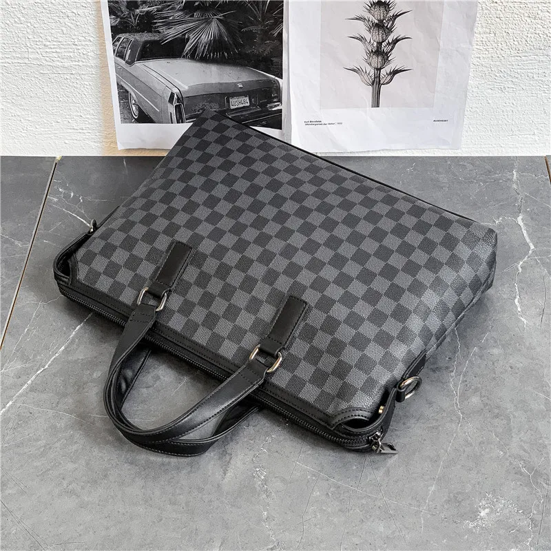 New Business Fashion Men Briefcases Classic Plaid Leather Zipper Handbag Office Work Trip Laptop Documents Shoulder Satchels Bag
New Business Fashion Men Briefcases Classic Plaid Leather Zipper Handbag Office Work Trip Laptop Documents Shoulder Satchels Bag