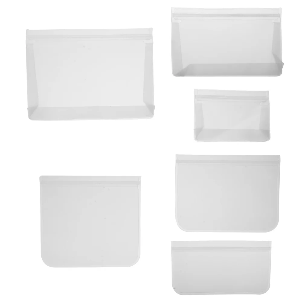 6Pcs Anti-leak Fresh-keeping Bags Packing Bags Fruit Bags (Transparent)